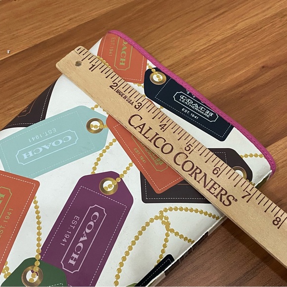 COACH F2460 Pammie Hang Tags Printed Colorful Fun Rain Boots Rubber Size 9B - Picture 10 of 16